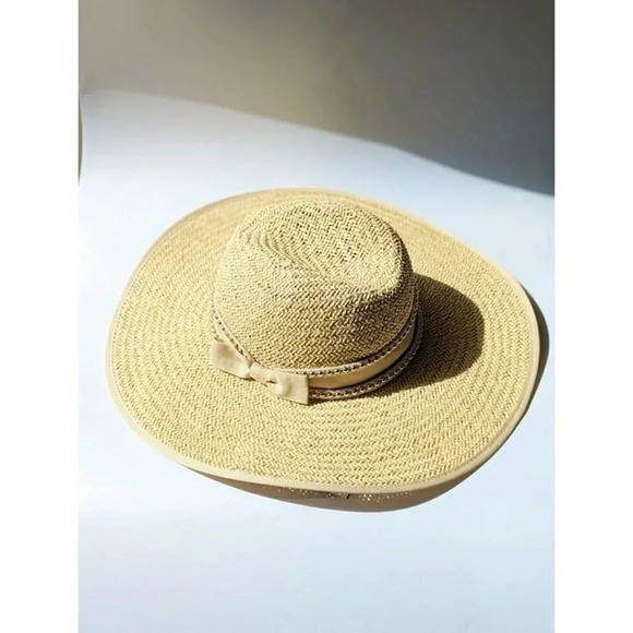 BTB Los Angeles Women's Cassie Rope Studded Hat in Natural Size L (MSRP $138) - Picture 3 of 6